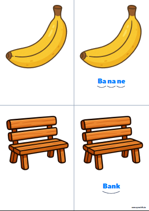 Vorschau Silbenkarte Banane und Bank