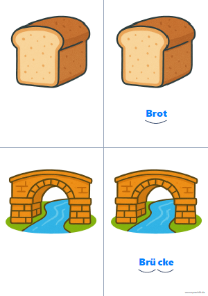 Vorschau Silbenkarte Brot und Brücke