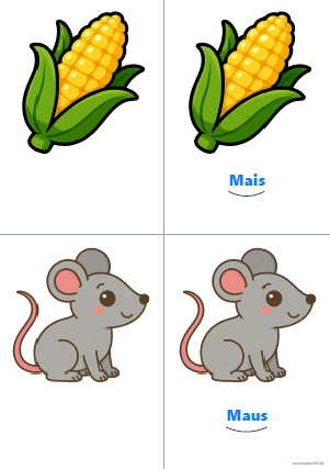 Vorschau Silbenkarte Mais und Maus