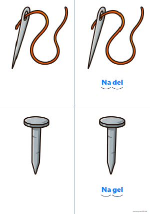 Vorschau Silbenkarte Nadel und Nagel
