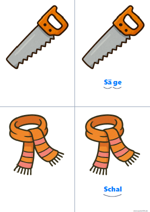 Vorschau Silbenkarte Säge und Schal
