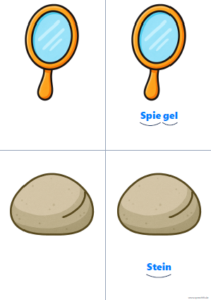 Vorschau Silbenkarte Spiegel und Stein