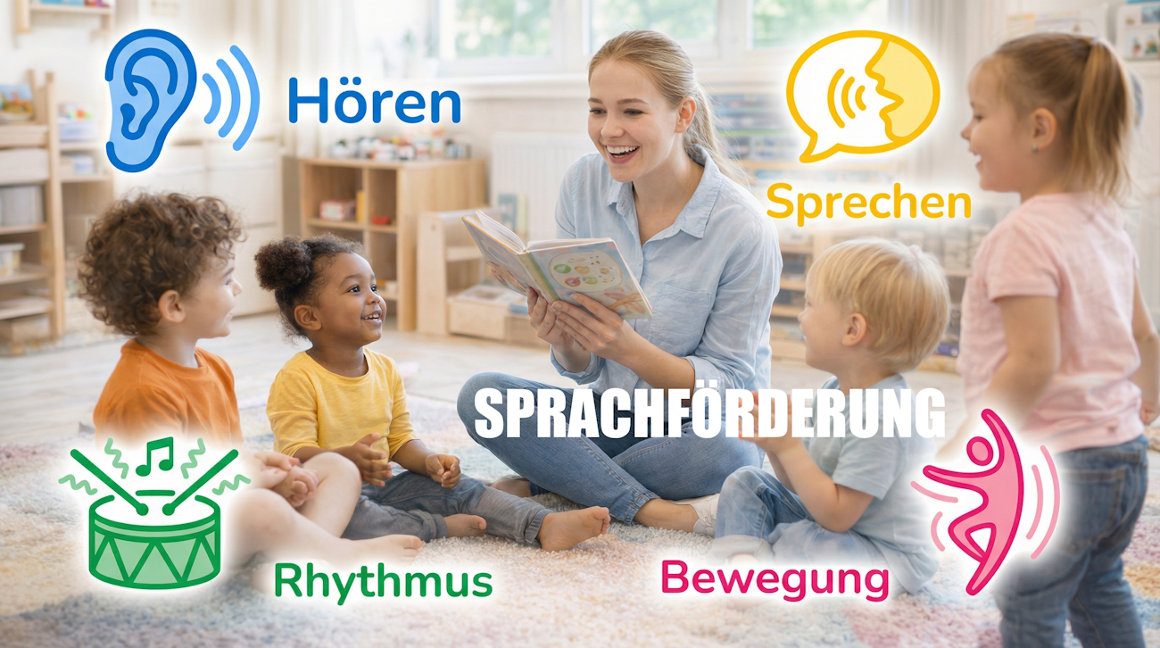 Hero-Image für alltagsnahe Sprachförderung in der Kita