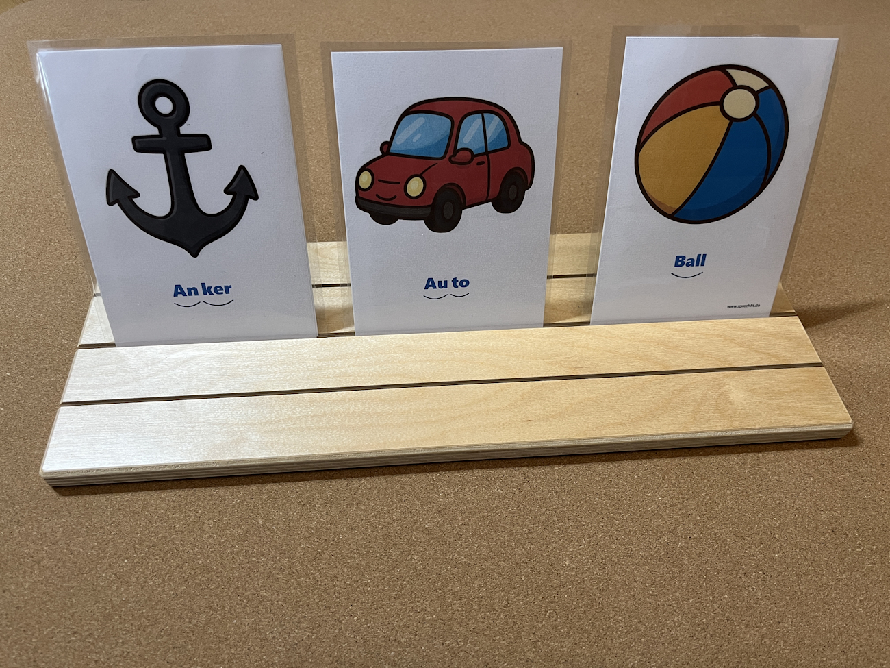 Silbenkarte Anker, Auto, Ball