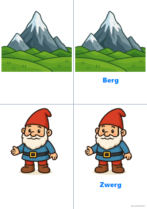 Vorschau Reimkarte Berg und Zwerg