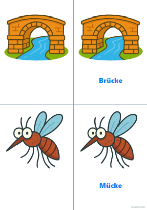 Vorschau Reimkarte Brücke und Mücke