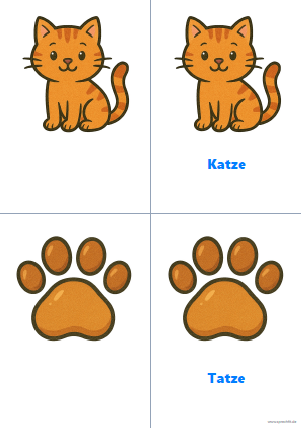 Vorschau Reimkarte Katze und Tatze
