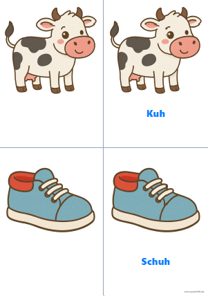 Vorschau Reimkarte Kuh und Schuh