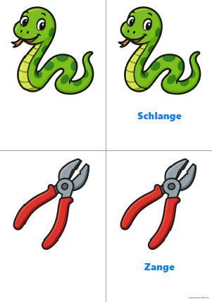 Vorschau Reimkarte Schlange und Zange