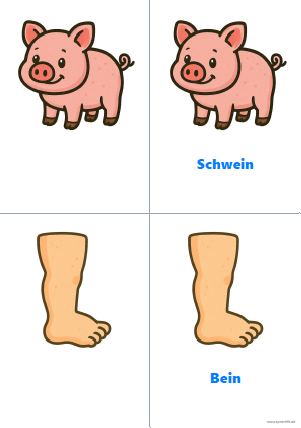 Vorschau Reimkarte Schwein und Bein