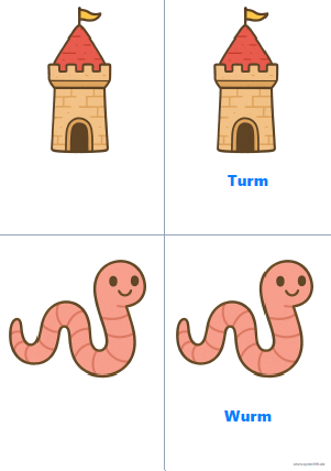 Vorschau Reimkarte Turm und Wurm